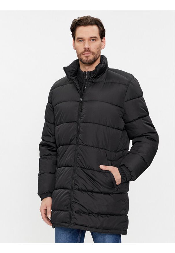 Brave Soul Kurtka zimowa MJK-DAVISLONGBLK Czarny Regular Fit. Kolor: czarny. Materiał: syntetyk. Sezon: zima