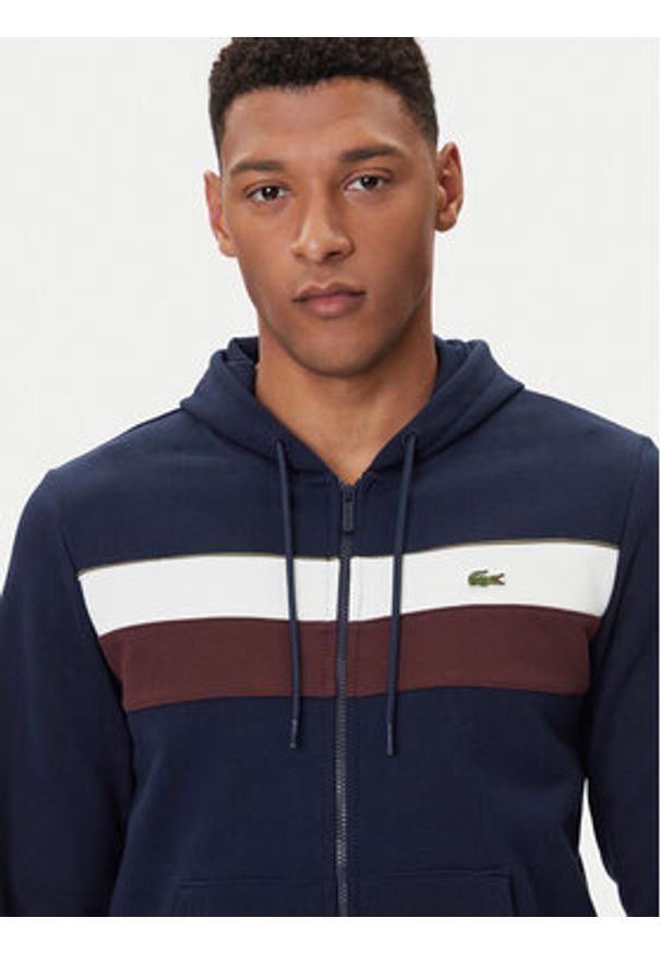 Lacoste Bluza SH5913 Granatowy Regular Fit. Kolor: niebieski. Materiał: bawełna