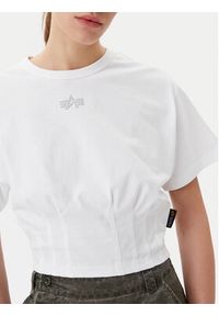 Alpha Industries T-Shirt Waisted 148070 Biały Regular Fit. Kolor: biały. Materiał: bawełna #3
