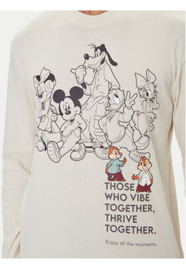 United Colors of Benetton - United Colors Of Benetton Koszulka piżamowa 3VR54M025 Beżowy Regular Fit. Kolor: beżowy. Materiał: bawełna