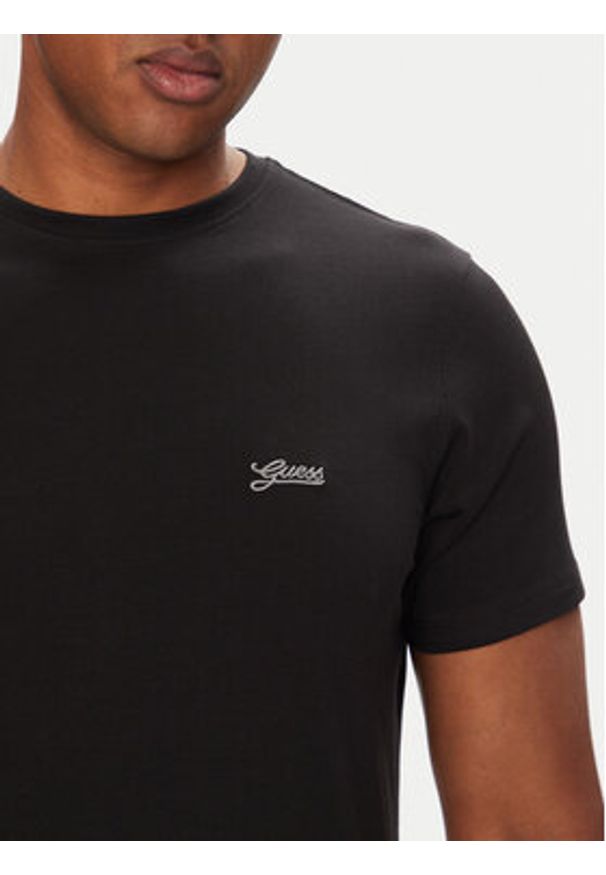 Guess T-Shirt M4GI70 KC9X0 Czarny Slim Fit. Kolor: czarny. Materiał: bawełna