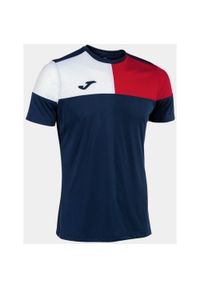 Joma Koszulka Sportowa Crew 4XS – Navy/Czerwony/Biały, 100% poliester. Kolor: czerwony, niebieski, biały, wielokolorowy. Materiał: poliester. Sport: fitness, piłka nożna