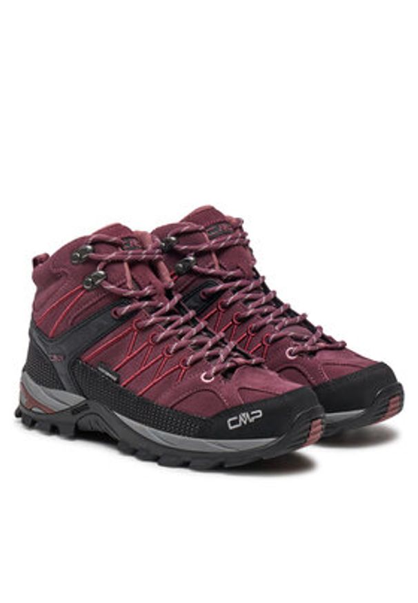 CMP Trekkingi Rigel Mid Wmn Trekking Shoes Wp 3Q12946 Bordowy. Kolor: czerwony. Materiał: zamsz, skóra