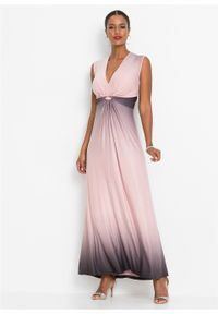 Sukienka z efektem przewiązania bonprix jasnoróżowo-szary. Kolor: różowy #5