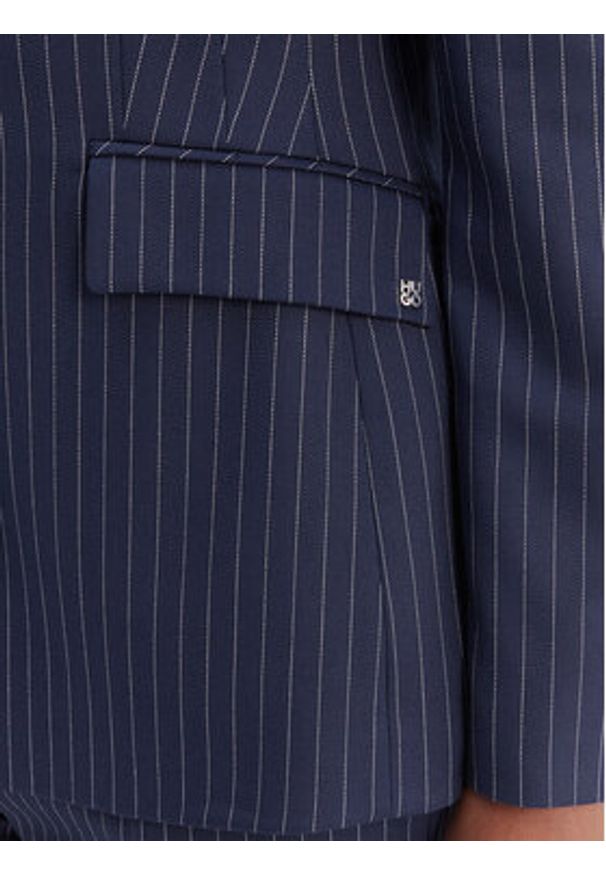 Hugo - HUGO Marynarka Asmalla 50554445 Granatowy Regular Fit. Kolor: niebieski. Materiał: syntetyk