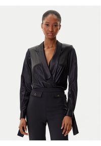 Elisabetta Franchi Body CB-007-57E2-V490 Czarny Regular Fit. Kolor: czarny. Materiał: jedwab