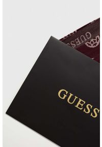 Guess chusta z domieszką wełny kolor bordowy wzorzysta. Kolor: czerwony. Materiał: wełna #3