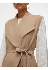 Vero Moda Kamizelka Allison 10300864 Beżowy Regular Fit. Kolor: beżowy. Materiał: syntetyk #5