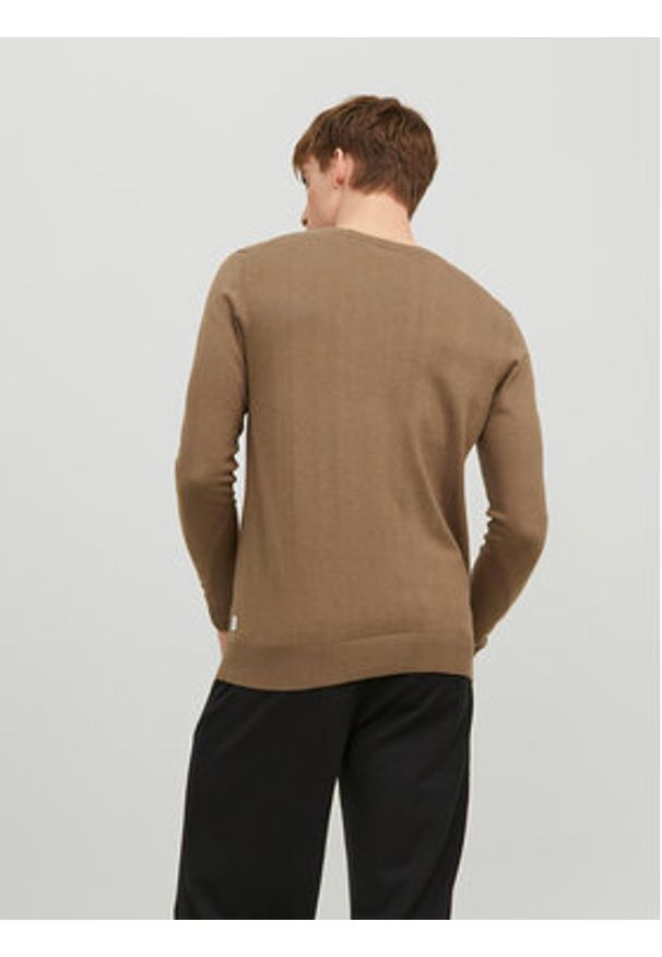 Jack & Jones - Jack&Jones Sweter 12208364 Brązowy Regular Fit. Kolor: brązowy. Materiał: bawełna