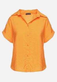 Born2be - Pomarańczowa Koszula z Wiskozy Asymetryczna z Krótszym Przodem Karinas. Kolor: pomarańczowy. Materiał: wiskoza. Długość: krótkie. Styl: elegancki #7