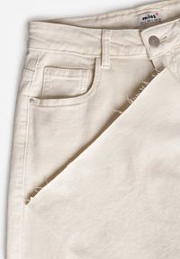 Renee - Jasnobeżowe Jeansy Wide Leg High Waist z Postrzępionymi Krawędziami Brizess. Stan: podwyższony. Kolor: beżowy #6