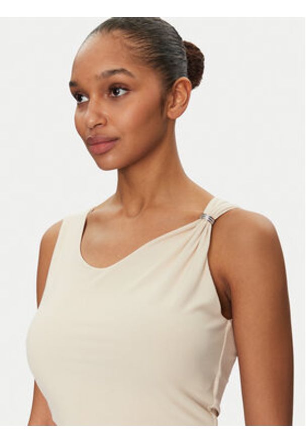 Guess Top W5GP22 KAQL2 Beżowy Regular Fit. Kolor: beżowy