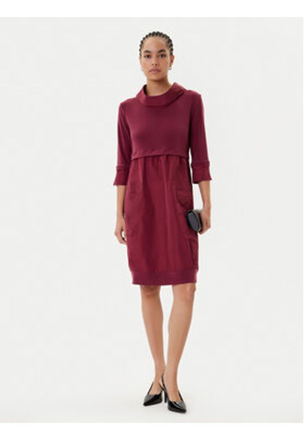 Joseph Ribkoff Sukienka codzienna 173444F25 Bordowy Regular Fit. Okazja: na co dzień. Kolor: czerwony. Materiał: syntetyk. Typ sukienki: proste. Styl: casual