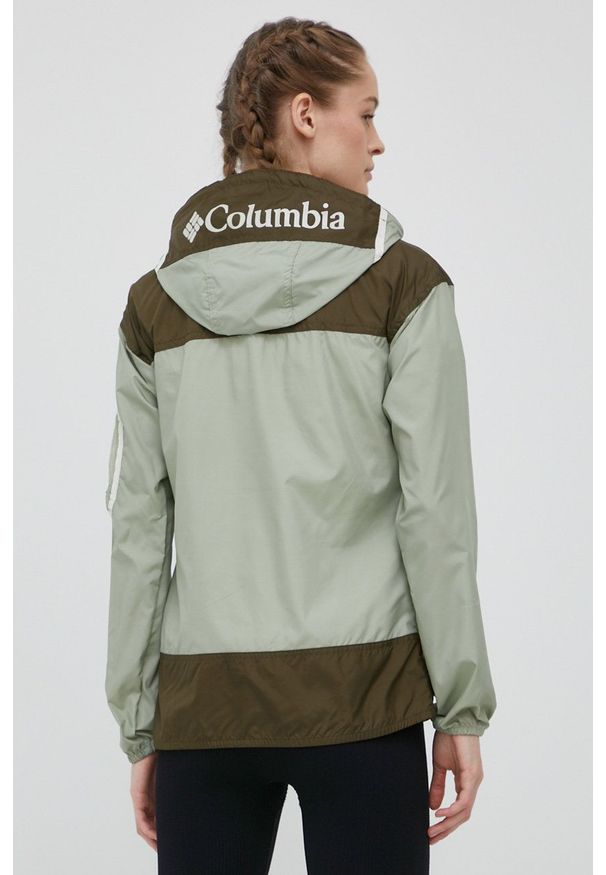 columbia - Columbia kolor zielony przejściowa. Okazja: na co dzień. Kolor: zielony. Długość: krótkie. Styl: casual