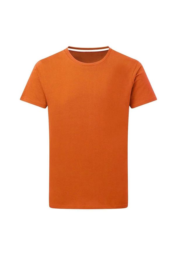 SG - Męska Koszulka Z Doskonałym Nadrukiem. Kolor: pomarańczowy. Wzór: nadruk. Sport: turystyka piesza