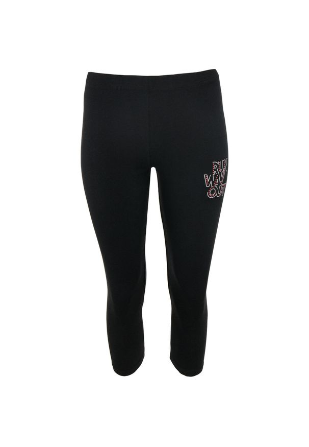 ZONE PERFECT - Panie 3/4 legginsy Beata Black L - sportowy i oddychający. Kolor: czarny. Materiał: elastan, bawełna