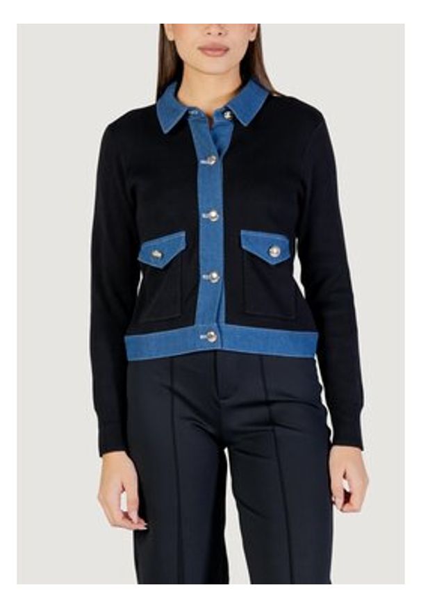 Morgan Kardigan 251-MNAKI Czarny Regular Fit. Kolor: czarny. Materiał: bawełna