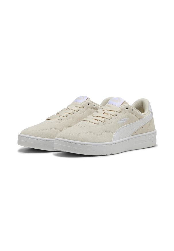 Puma - Damskie sneakersy Court Lally z zamszu PUMA Alpine Snow White. Okazja: na spotkanie biznesowe, na randkę. Kolor: biały. Materiał: zamsz