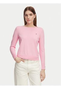TOMMY HILFIGER - Tommy Hilfiger Sweter WW0WW40099 Różowy jasny Regular Fit. Kolor: różowy. Materiał: syntetyk #1