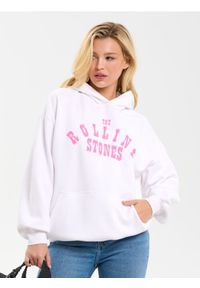 Sinsay - Bluza z nadrukiem The Rolling Stones - kremowy. Kolor: kremowy. Wzór: nadruk