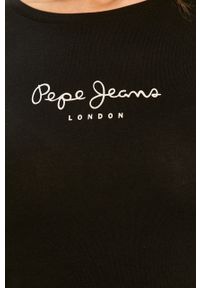 Pepe Jeans - Bluzka New Virginia. Okazja: na co dzień. Kolor: czarny. Materiał: dzianina. Styl: casual #2