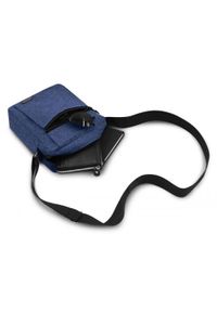 Męska Torebka Na Ramię - (Listonoszka) - Pako Jeans - Ciemnoniebieska. Kolor: niebieski. Materiał: poliester #3