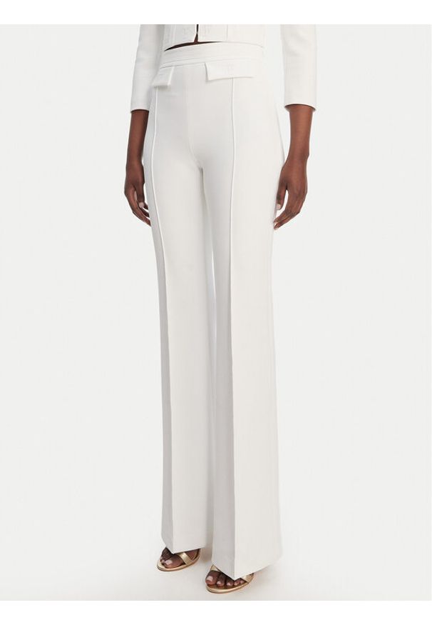 Elisabetta Franchi Spodnie materiałowe PA-171-61E2-V320 Biały Regular Fit. Kolor: biały. Materiał: syntetyk