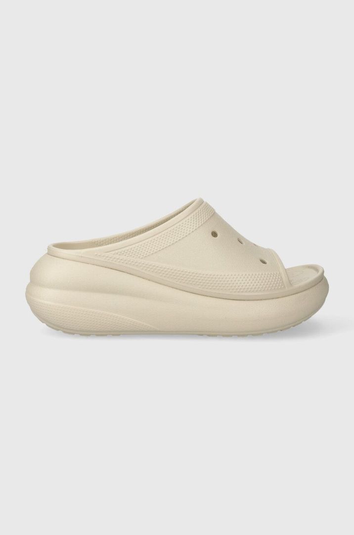 完璧主義 Beżowe klapki Crocs na platformie 208731.2Y2 安全靴