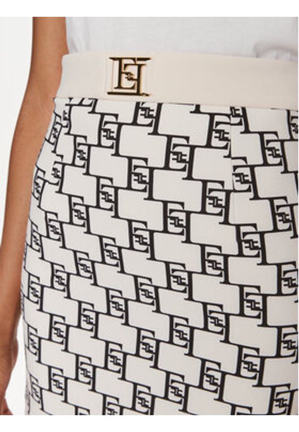 Elisabetta Franchi Spódnica mini GO-S03-41E2-V250 Écru Regular Fit. Materiał: syntetyk
