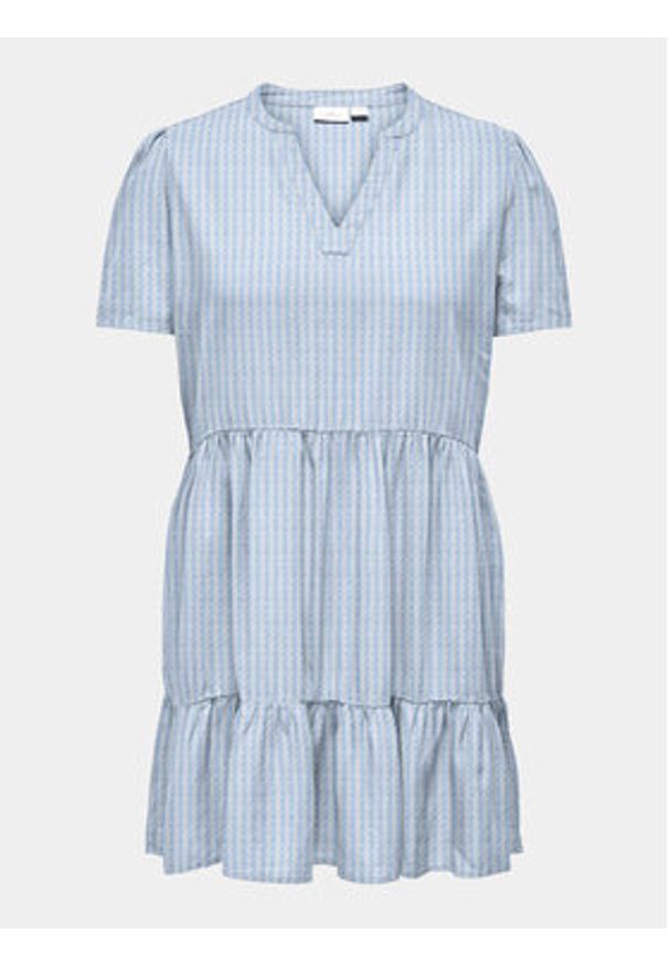 ONLY Carmakoma Sukienka letnia Cartiri 15311976 Błękitny Regular Fit. Kolor: niebieski. Materiał: len, wiskoza. Sezon: lato