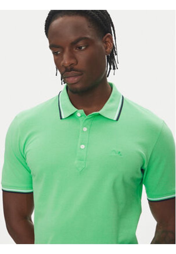 Lindbergh Polo 30-404010 Zielony Relaxed Fit. Typ kołnierza: polo. Kolor: zielony. Materiał: bawełna