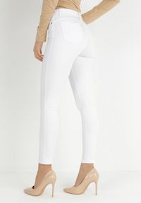 Born2be - Białe Spodnie Skinny Push Up Orun. Stan: podwyższony. Kolor: biały. Materiał: tkanina. Długość: długie. Wzór: jednolity, gładki #5