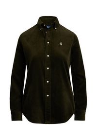 Polo Ralph Lauren Koszula 211971526001 Zielony Slim Fit. Typ kołnierza: polo. Kolor: zielony. Materiał: bawełna