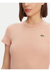 Lacoste T-Shirt TF5538 Pomarańczowy Slim Fit. Kolor: pomarańczowy. Materiał: bawełna