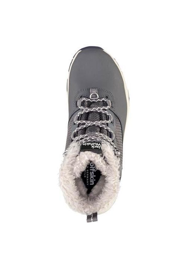 Buty trekkingowe damskie Jack Wolfskin Everquest High Texapore. Wysokość cholewki: za kostkę. Zapięcie: sznurówki. Kolor: wielokolorowy, szary. Materiał: guma, materiał. Szerokość cholewki: normalna
