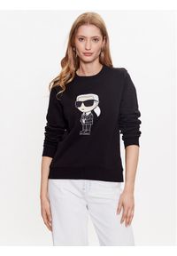 Karl Lagerfeld - KARL LAGERFELD Bluza Ikonik 2.0 230W1800 Czarny Regular Fit. Typ kołnierza: dekolt w karo. Kolor: czarny. Materiał: bawełna #1