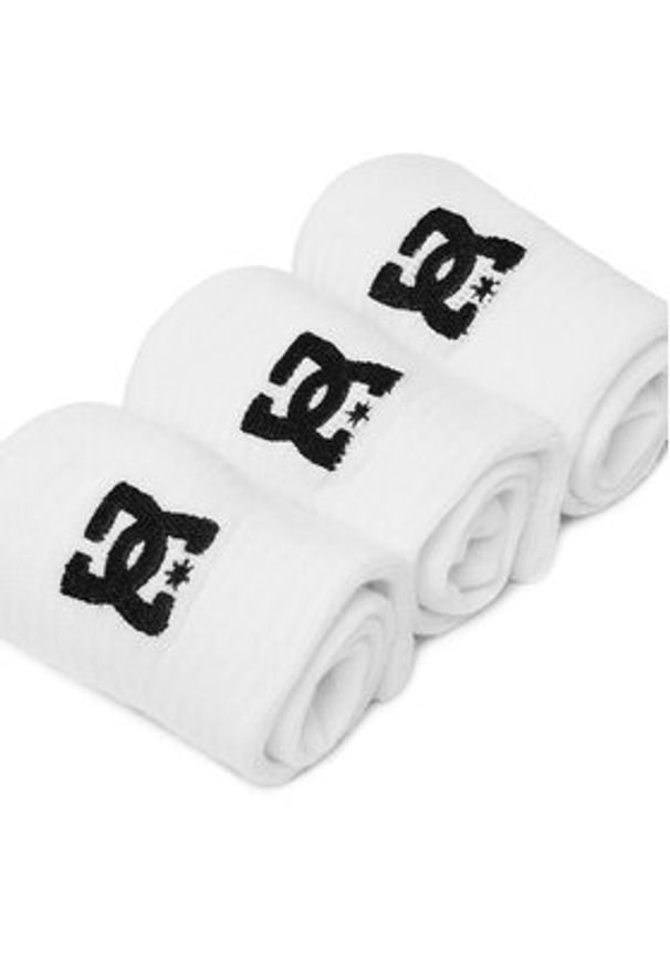 DC Zestaw 3 par wysokich skarpet unisex AS_DC_01W_SS25 (3-PACK) Biały. Kolor: biały. Materiał: materiał, bawełna
