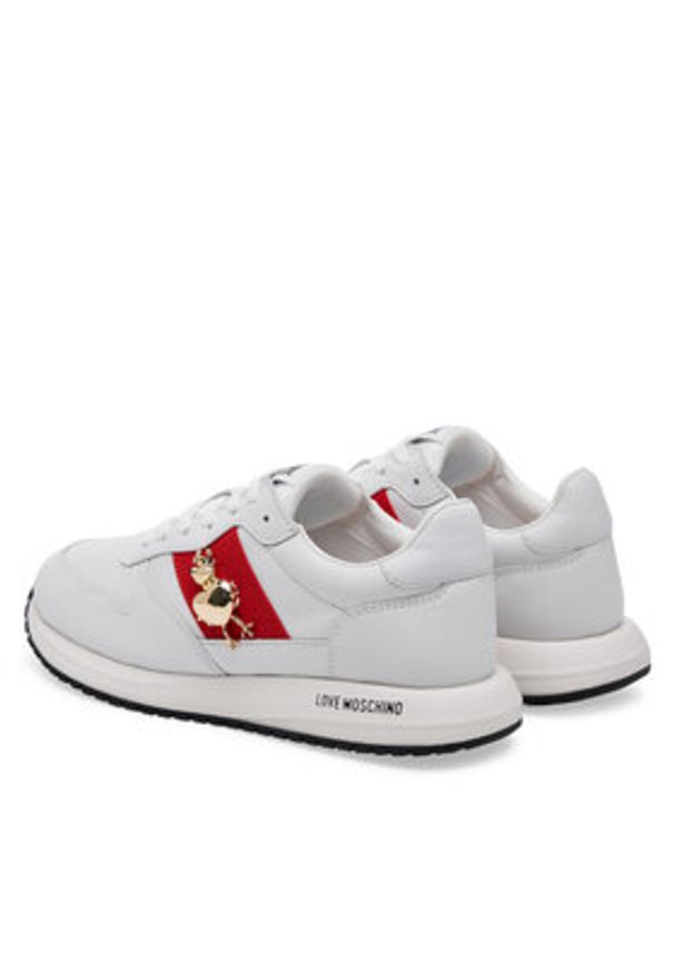 Love Moschino - LOVE MOSCHINO Sneakersy JA15373G1MIAL10A Biały. Kolor: biały. Materiał: skóra