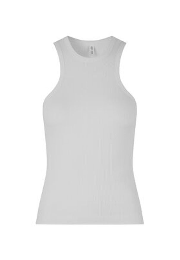 Samsoe & Samsoe - Samsøe Samsøe Top Helene F23100201 Biały Slim Fit. Kolor: biały. Materiał: bawełna, wiskoza
