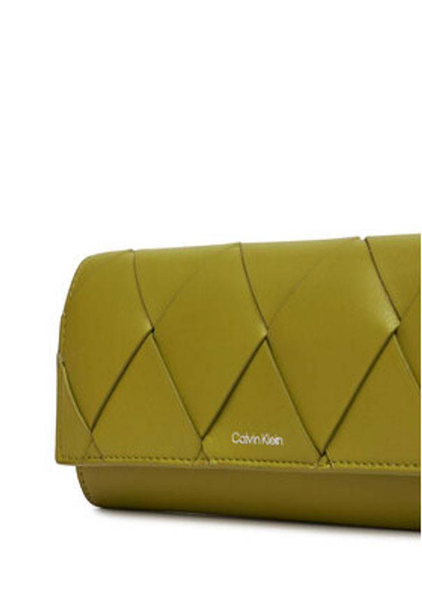 Calvin Klein Torebka Ck Woven Convertible Wallet Bag K60K612970 Żółty. Kolor: żółty. Materiał: skórzane