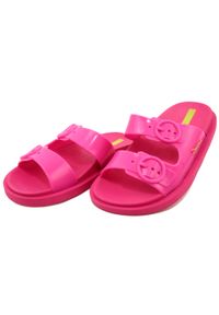 Klapki dla dzieci rekreacyjne Ipanema 26855 AG019 Dark Pink różowe. Okazja: na plażę. Kolor: różowy. Materiał: materiał, syntetyk, guma. Wzór: paski. Styl: wakacyjny #3