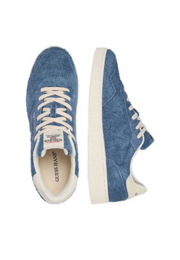 Guess Jeans Sneakersy EO-LUNARI-02 WE Niebieski. Kolor: niebieski. Materiał: skóra, zamsz