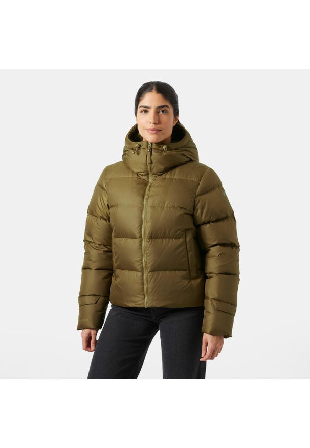 Damska kurtka z kapturem Helly Hansen Essence Down. Typ kołnierza: kaptur. Kolor: brązowy, beżowy, wielokolorowy. Materiał: puch