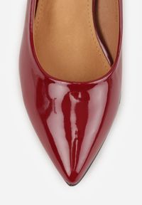 Born2be - Bordowe Klasyczne Czółenka na Szpilce ze Skórzaną Wkładką Valenthea. Okazja: na co dzień. Nosek buta: szpiczasty. Kolor: czerwony. Materiał: skóra. Obcas: na szpilce. Styl: klasyczny #2