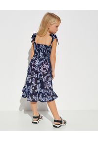 ZIMMERMANN KIDS - Granatowa sukienka z kwiatowym nadrukiem 0-10 lat. Kolor: niebieski. Materiał: bawełna. Długość rękawa: na ramiączkach. Wzór: kwiaty, nadruk. Sezon: lato #3