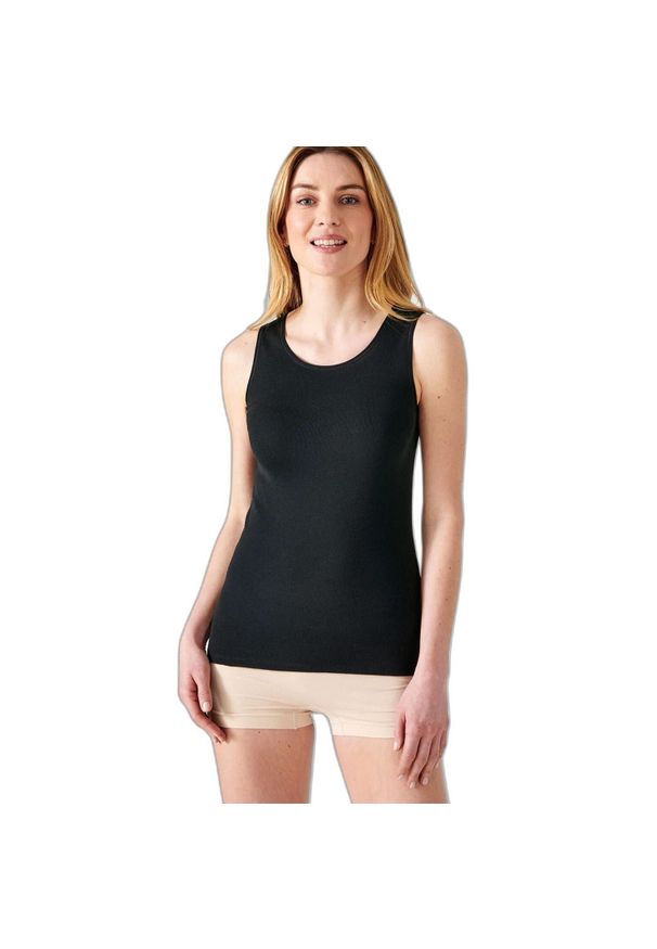 DAMART - Damski tank top Damart Thermolactyl. Kolor: czarny. Materiał: skóra, dzianina. Sezon: zima