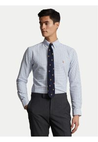 Polo Ralph Lauren Koszula 710922273002 Błękitny Custom Fit. Typ kołnierza: polo. Kolor: niebieski. Materiał: bawełna