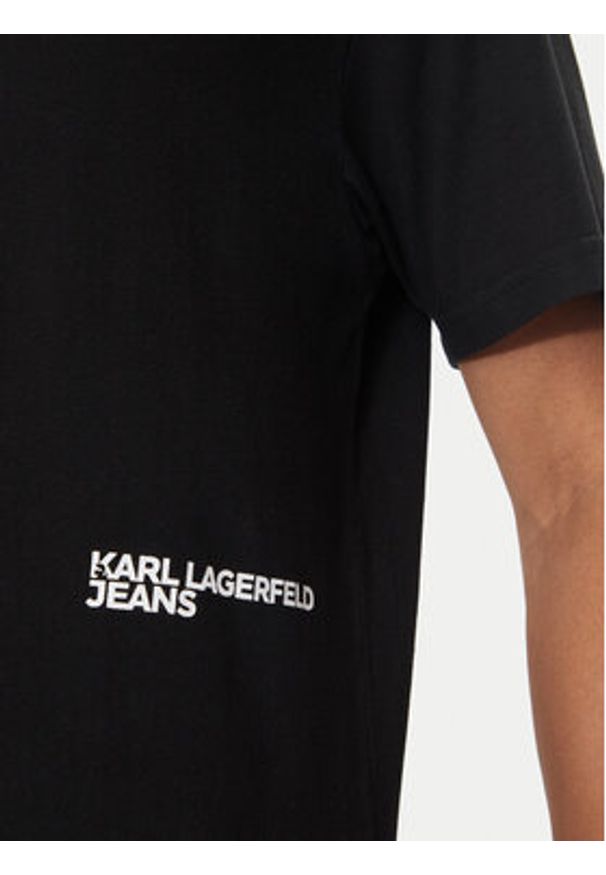 Karl Lagerfeld Jeans T-Shirt 245D1704 Czarny Regular Fit. Kolor: czarny. Materiał: bawełna