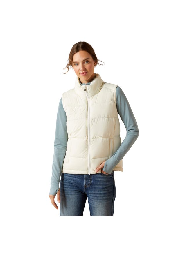 Damska kurtka bez rękawów Ariat UltraPuff. Kolor: biały. Materiał: puch. Długość rękawa: bez rękawów