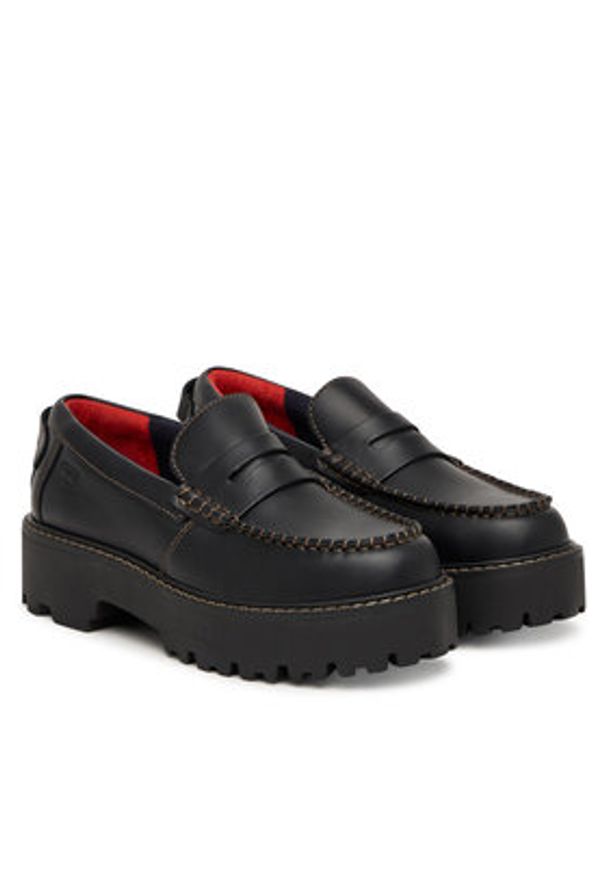 Tommy Jeans Loafersy Archive '01 Loafer Leather EN0EN03005 Czarny. Kolor: czarny. Materiał: skóra